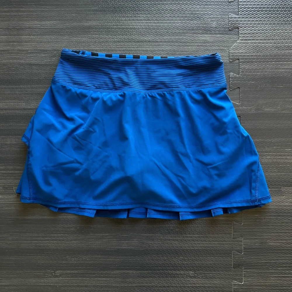 Lululemon Rare Pace Setter Skirt in Baroque Blue / Mini Hyper Stripe Size 2 Reg - Picture 3 of 14